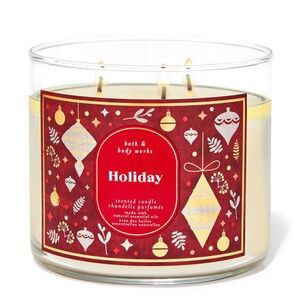 Bath & Body Works Holiday Candle - Red and Cream